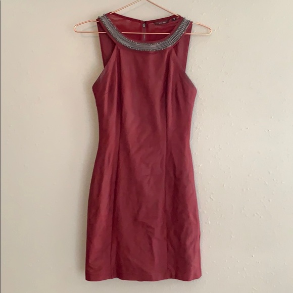 Guess Faux Suede Beaded Mini Dress - 0 - Picture 3 of 3